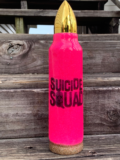 Bullet tumbler/thermos Harley Quinn Suicide Squad Glittered 32 oz