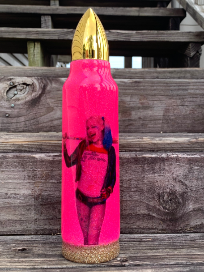 Bullet tumbler/thermos Harley Quinn Suicide Squad Glittered 32 oz