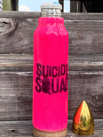 Bullet tumbler/thermos Harley Quinn Suicide Squad Glittered 32 oz