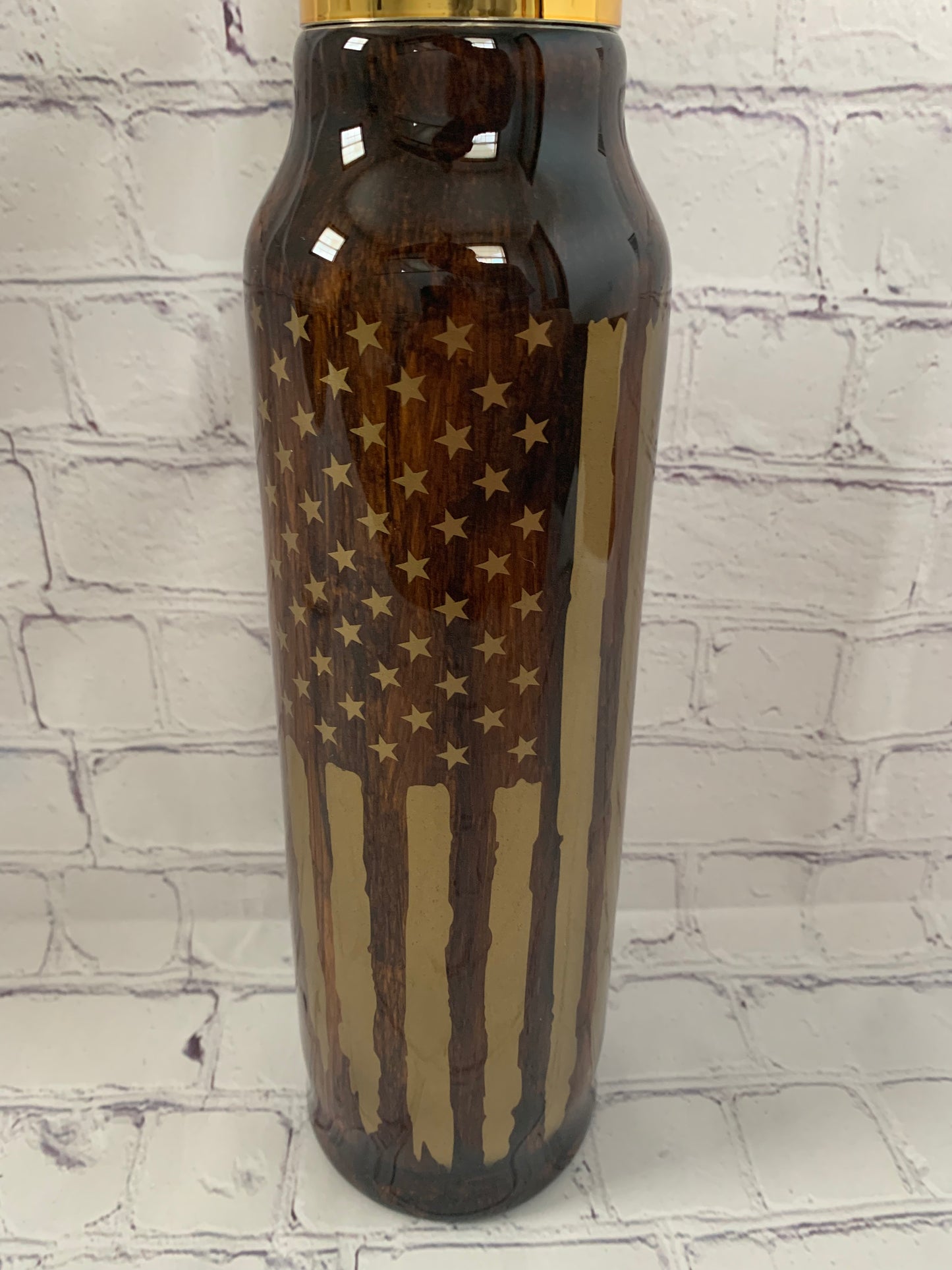 We the people and flag on 32 oz bullet tumbler - thermos