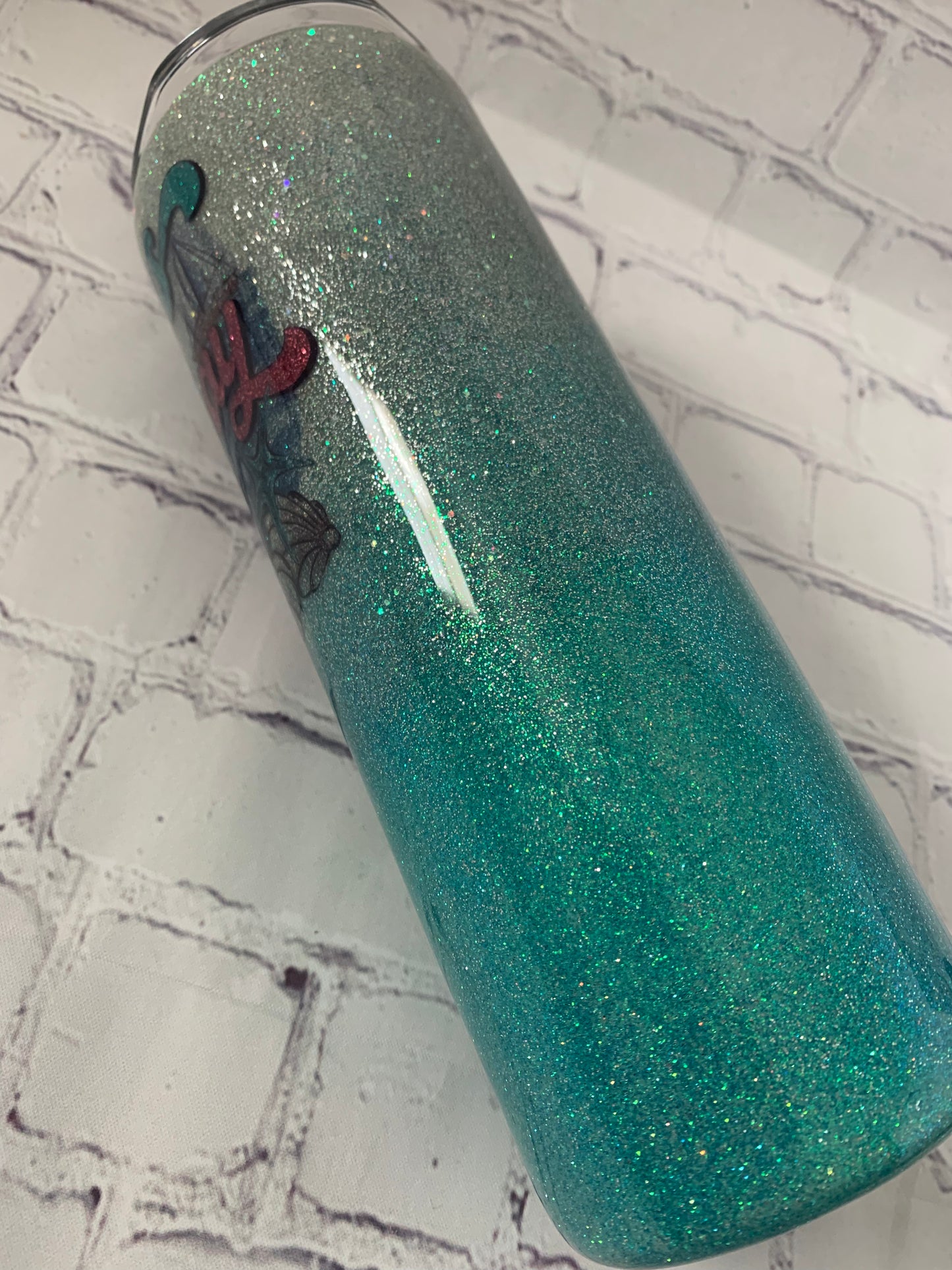 Glittered Seas The Day Beach Tumbler 20 oz