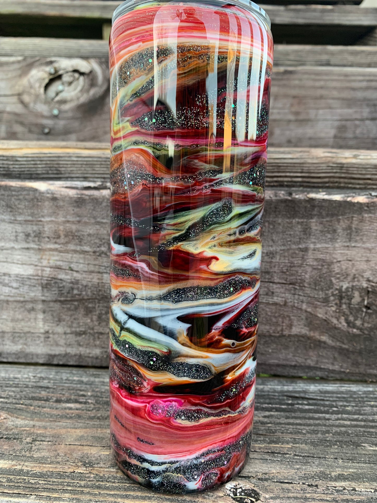 Alcohol Swirl Tumbler with glitter swirls 20 oz