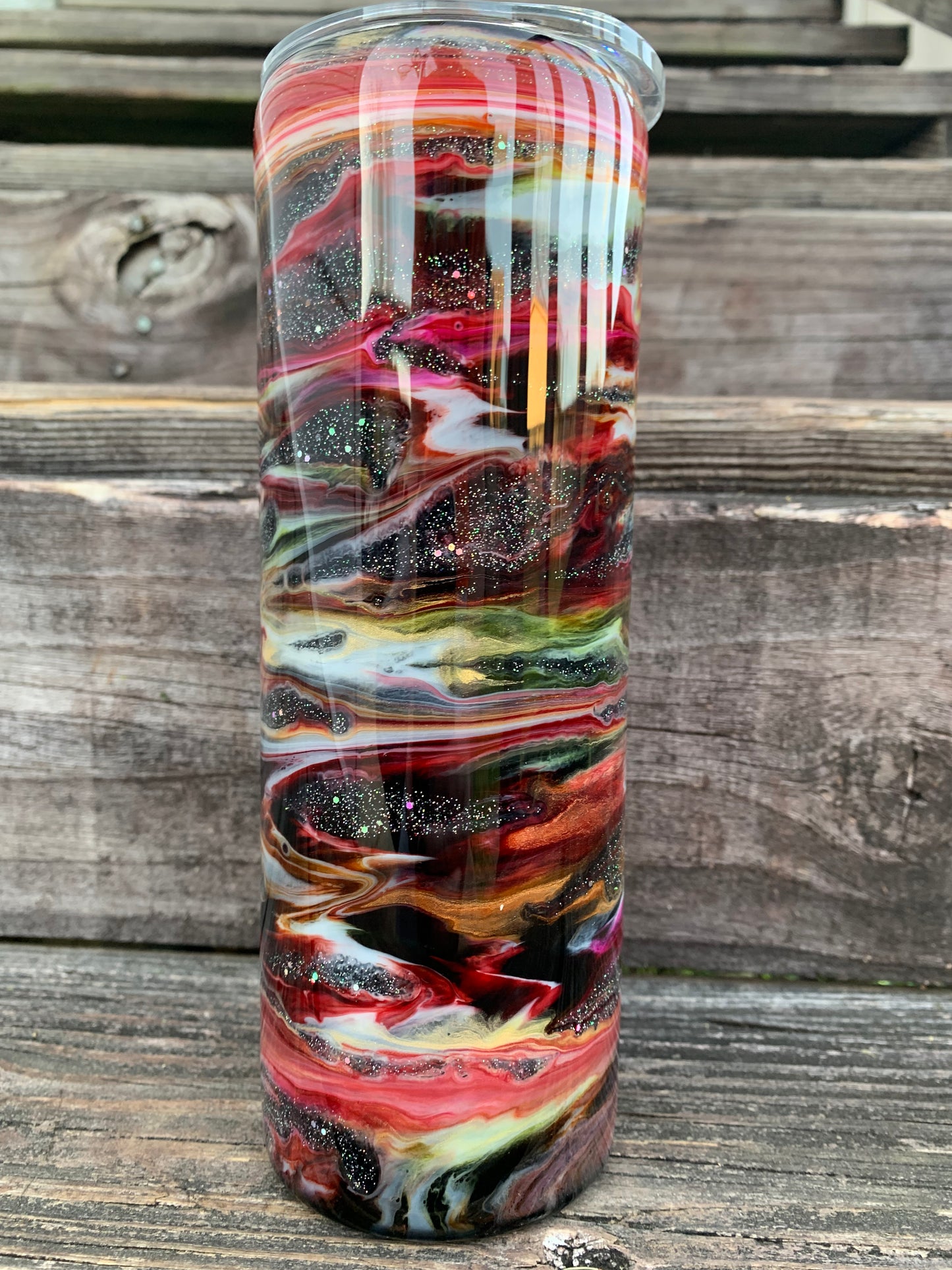 Alcohol Swirl Tumbler with glitter swirls 20 oz