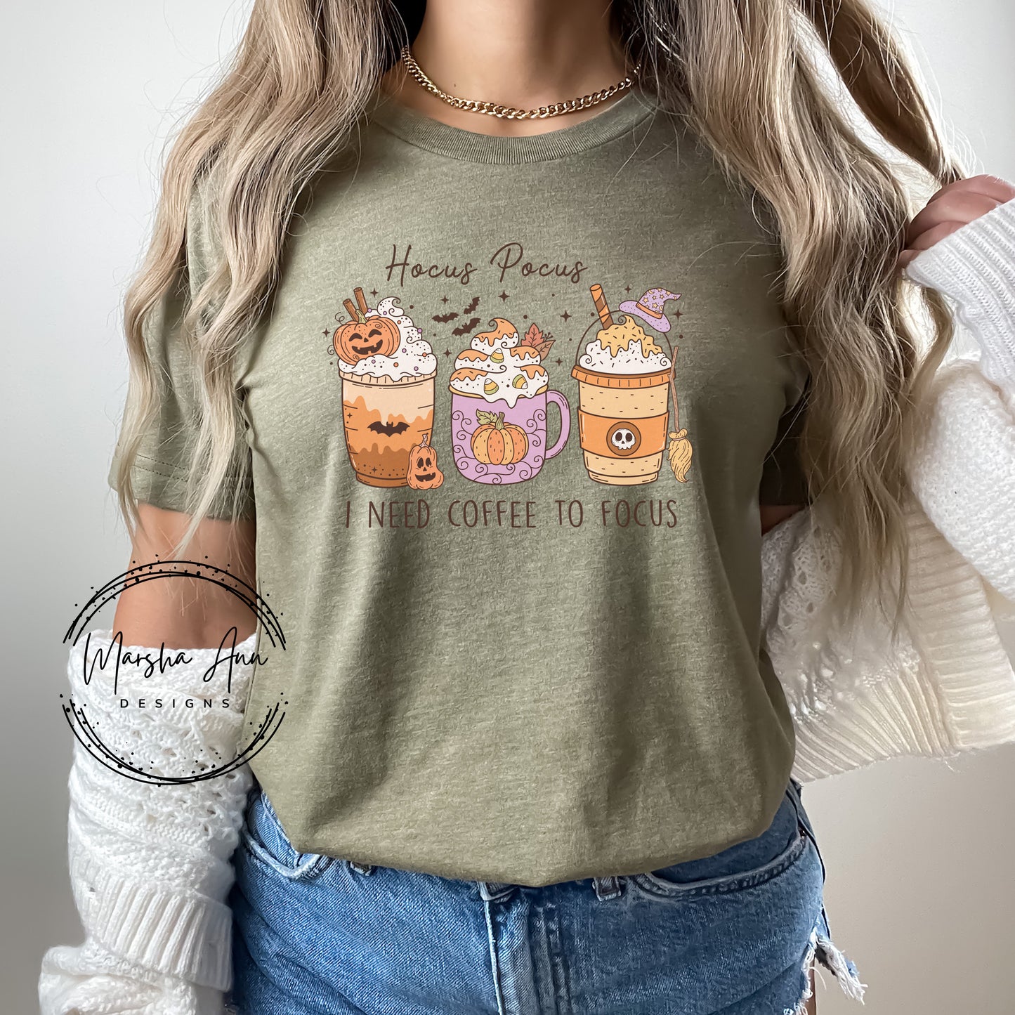 I Need Coffee to Focus Halloween Shirt