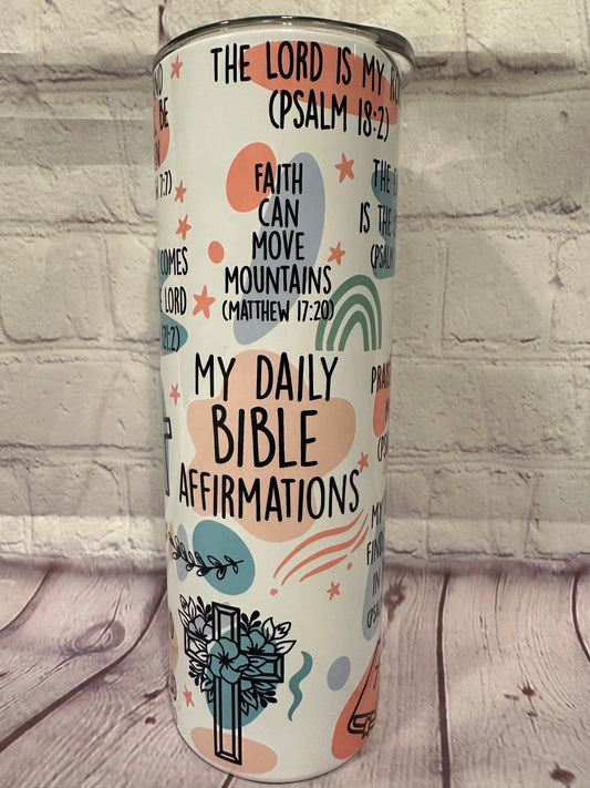 Daily bible affirmations 20 oz tumbler