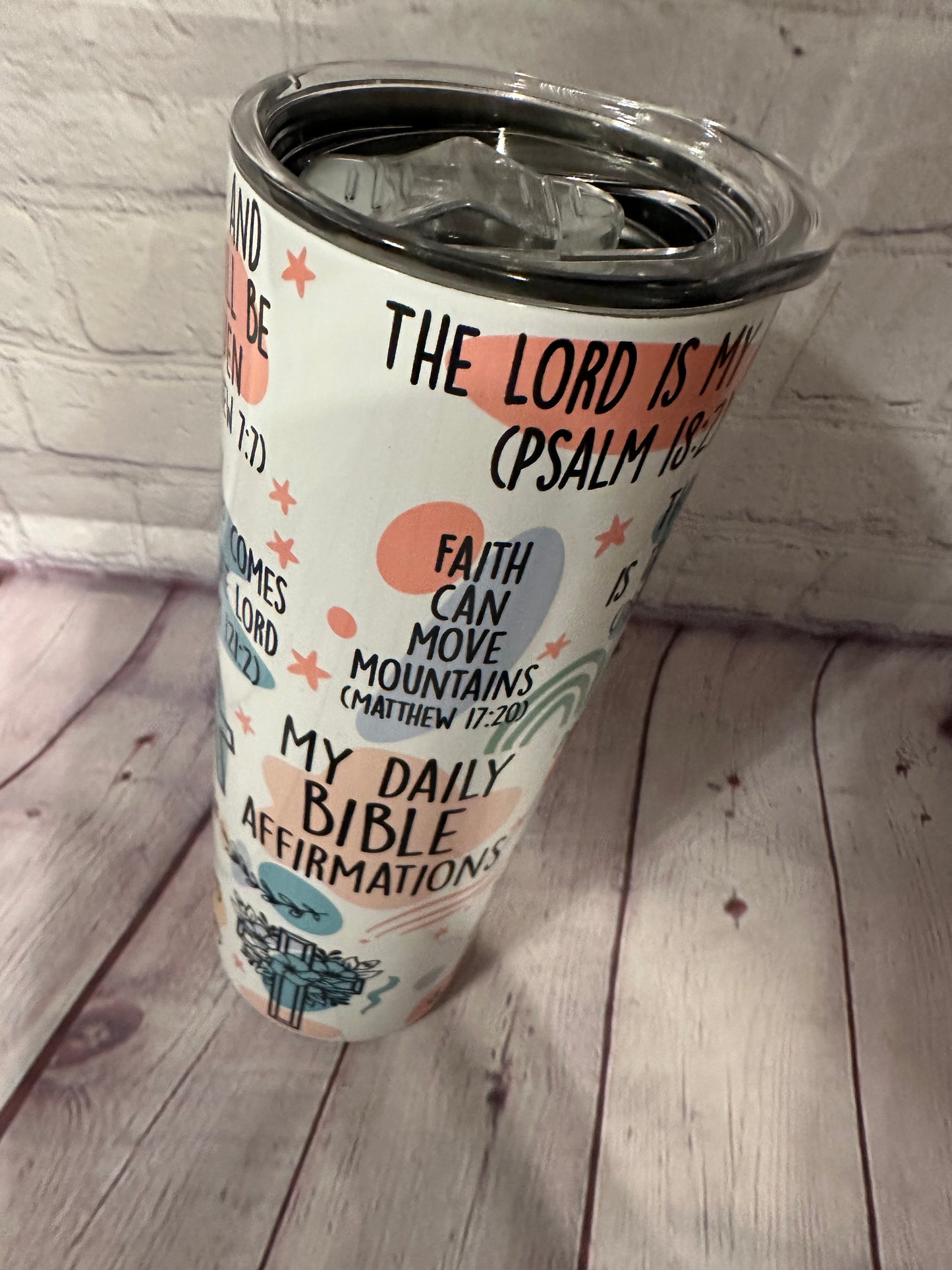 Daily bible affirmations 20 oz tumbler