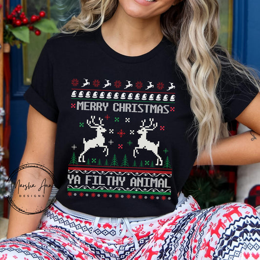 Merry Christmas Ya Filthy Animal Christmas Shirt