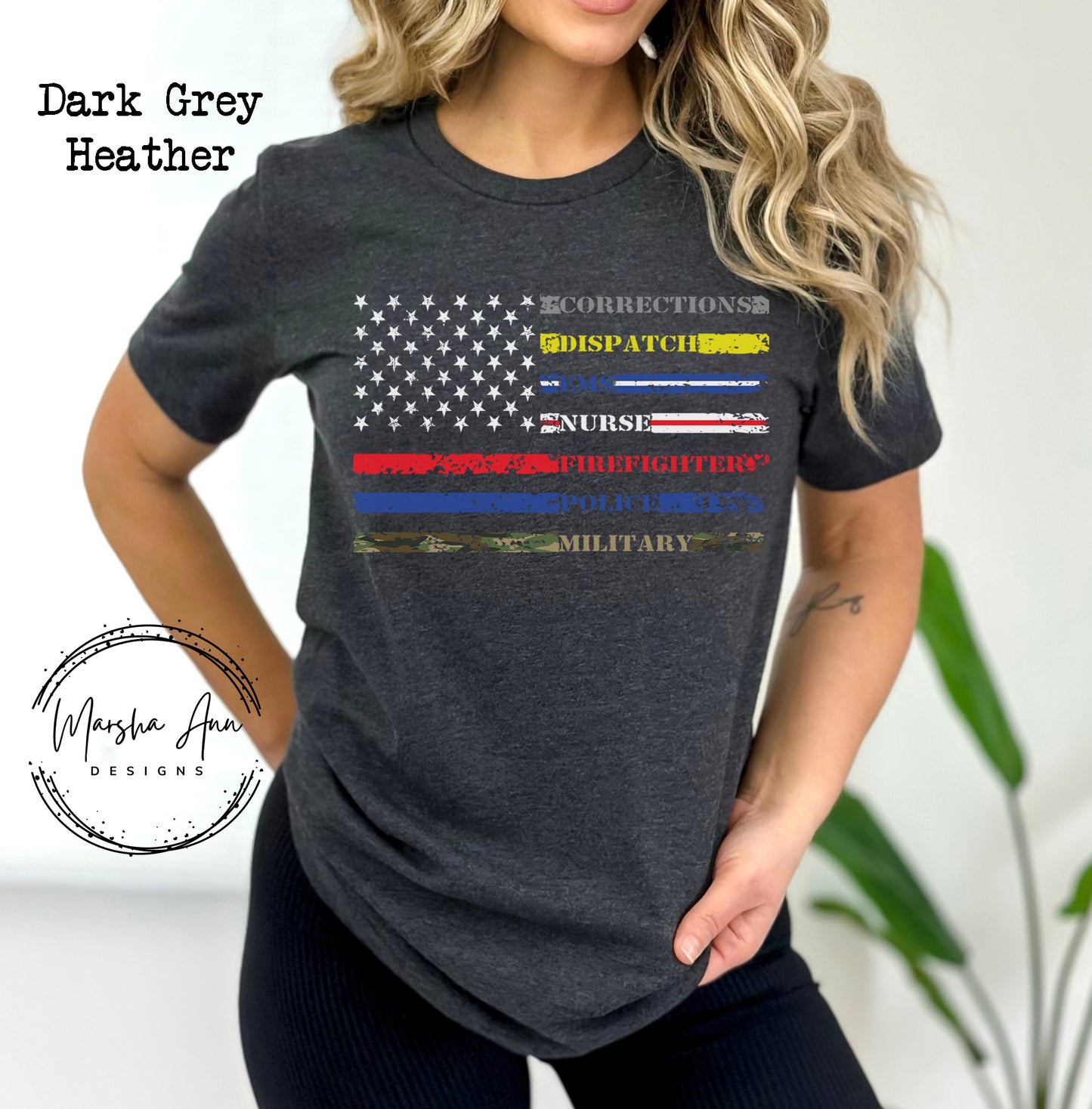 Support First Responders T-Shirt - Distressed Design