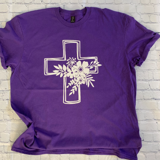 Cross with flowers T-shirt