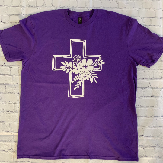 Cross with flowers T-shirt