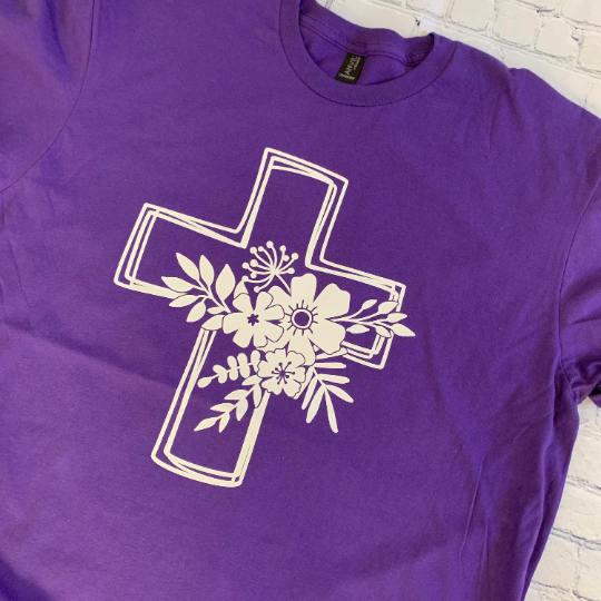 Cross with flowers T-shirt