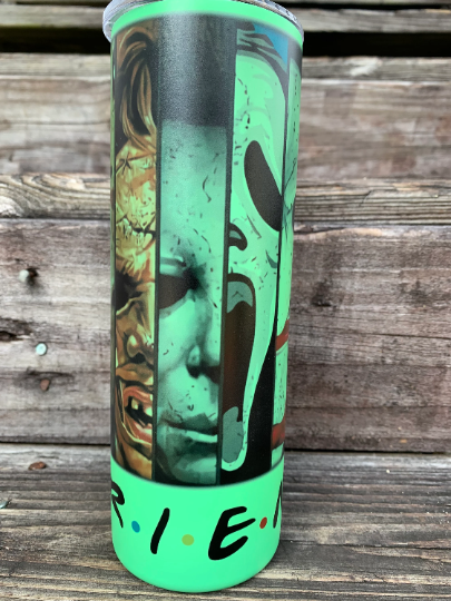 Horror friends glow in the dark tumbler 20 oz