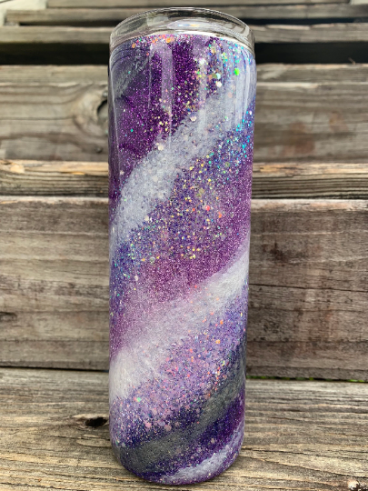 Glittered swirl tumbler 20 oz