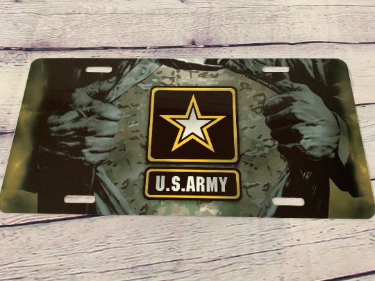 Military Metal License Plate