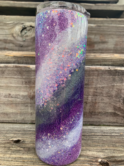 Glittered swirl tumbler 20 oz