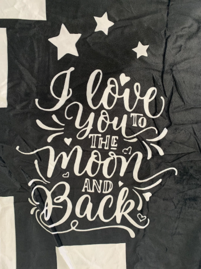 Love you to the moon 14 Panel Throw / Blanket for sublimation