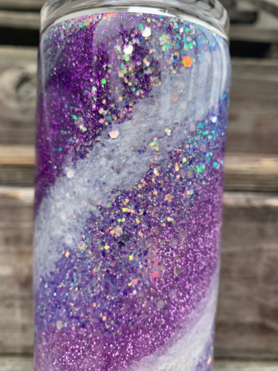 Glittered swirl tumbler 20 oz