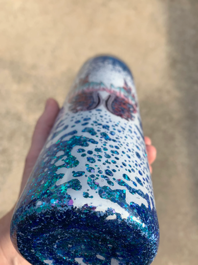 Dreamer wings glittered with power wash design tumbler 20 oz