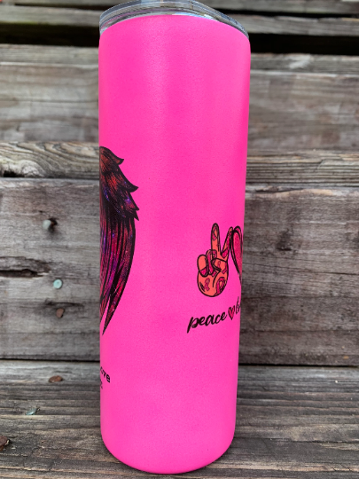 Pink glow in the dark breast cancer awareness 20 oz