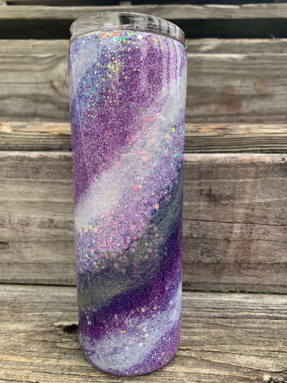 Glittered swirl tumbler 20 oz