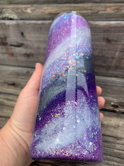 Glittered swirl tumbler 20 oz