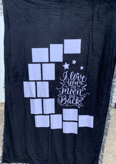 Love you to the moon 14 Panel Throw / Blanket for sublimation