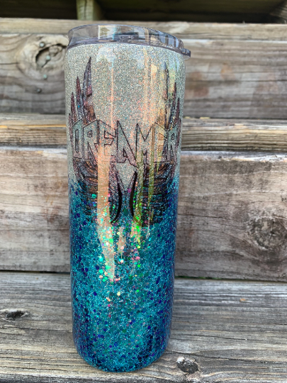 Dreamer wings glittered tumbler 20 oz