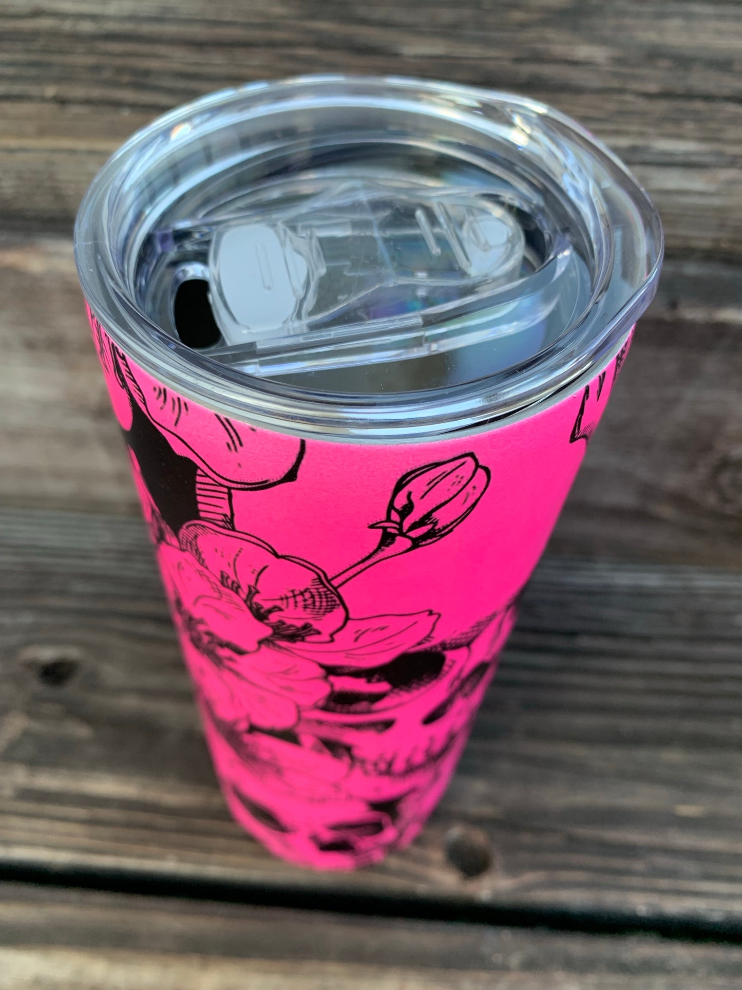 Matte Pink Glow in the dark Skulls Tumbler