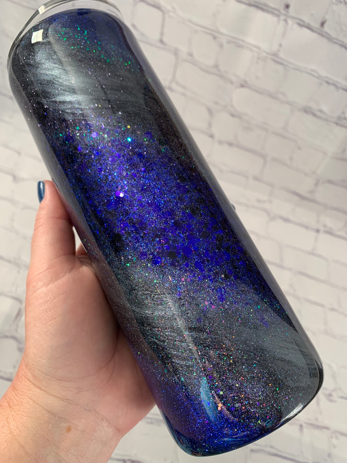 Dark Glitter Swirl Tumbler 20 oz