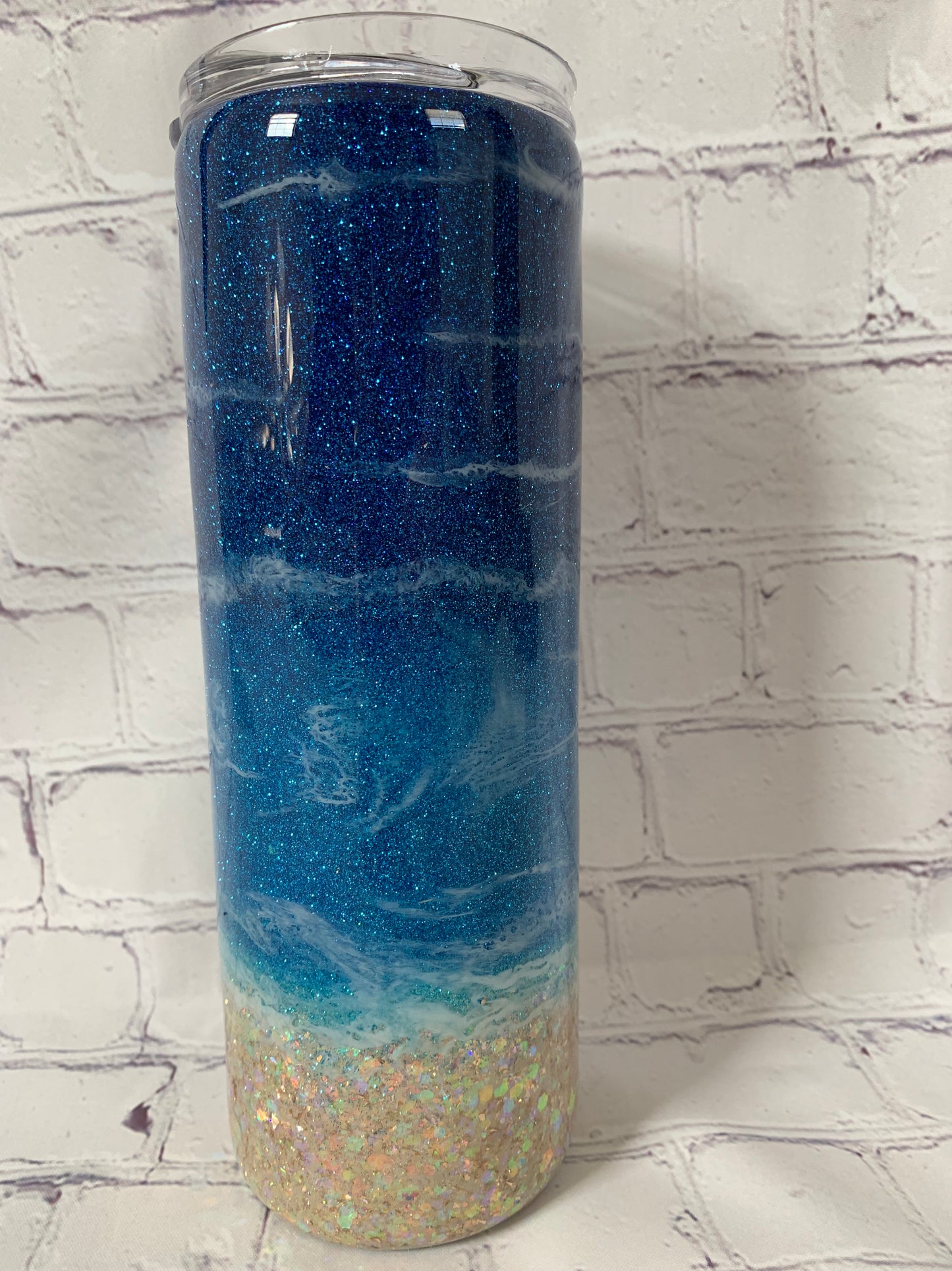 Glittered Beach Tumbler 20 oz