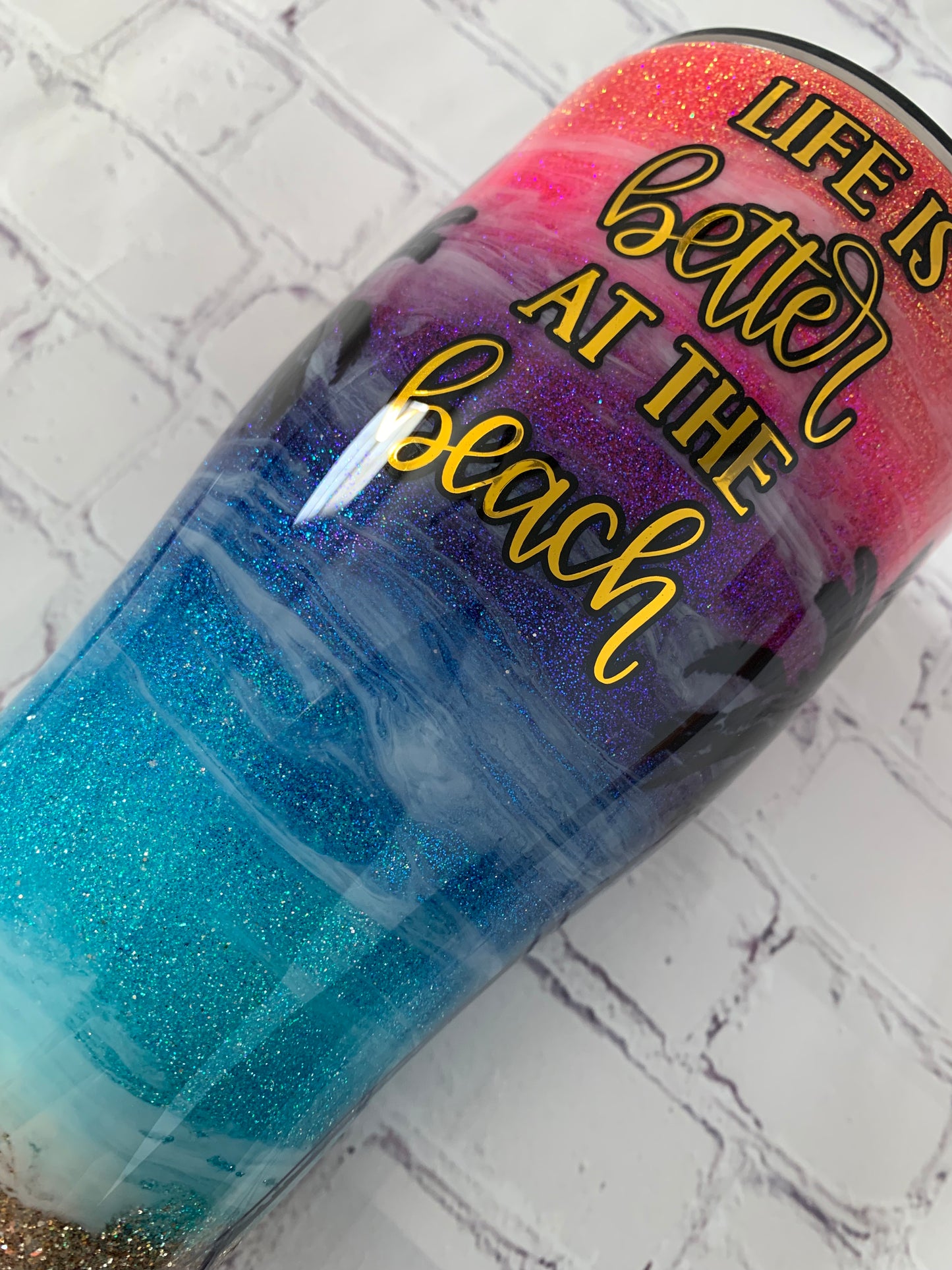 Glittered Sunset Tumbler