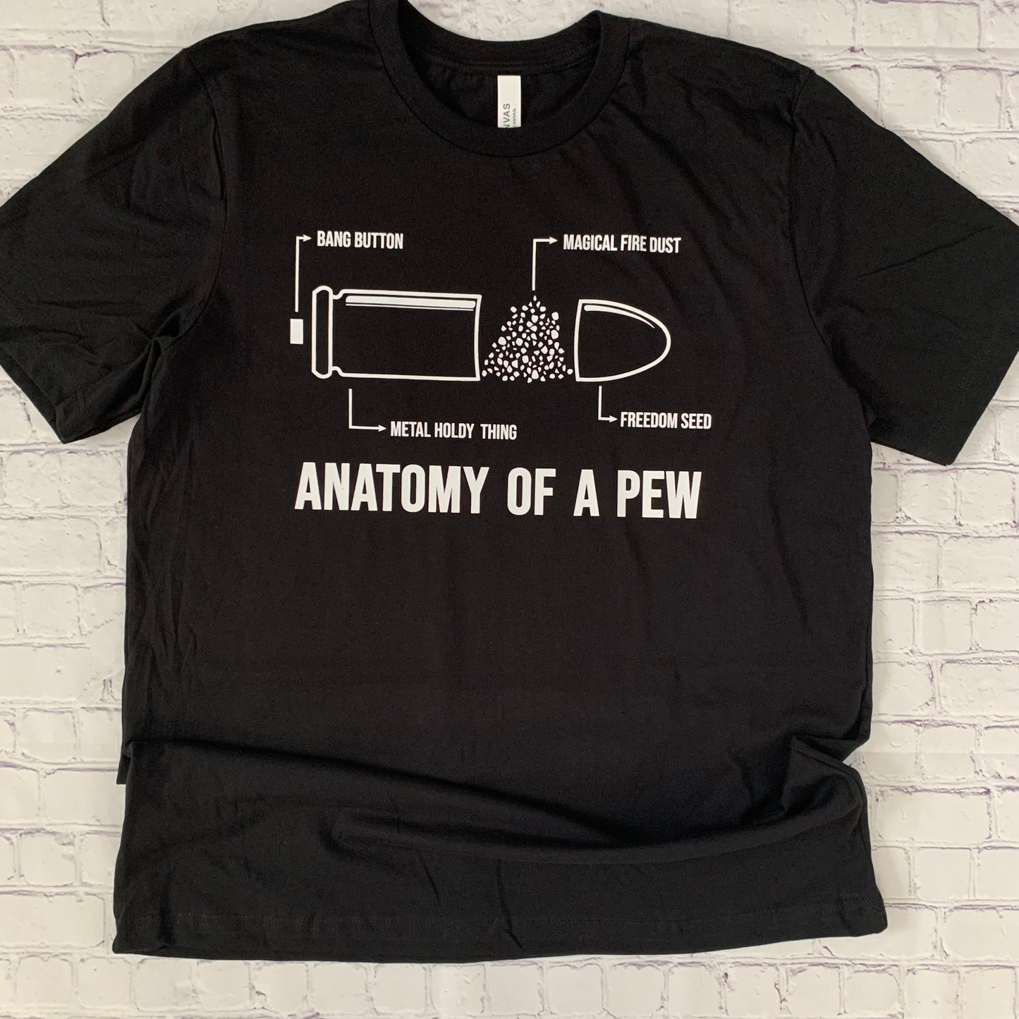 Anatomy of a pew t-shirt