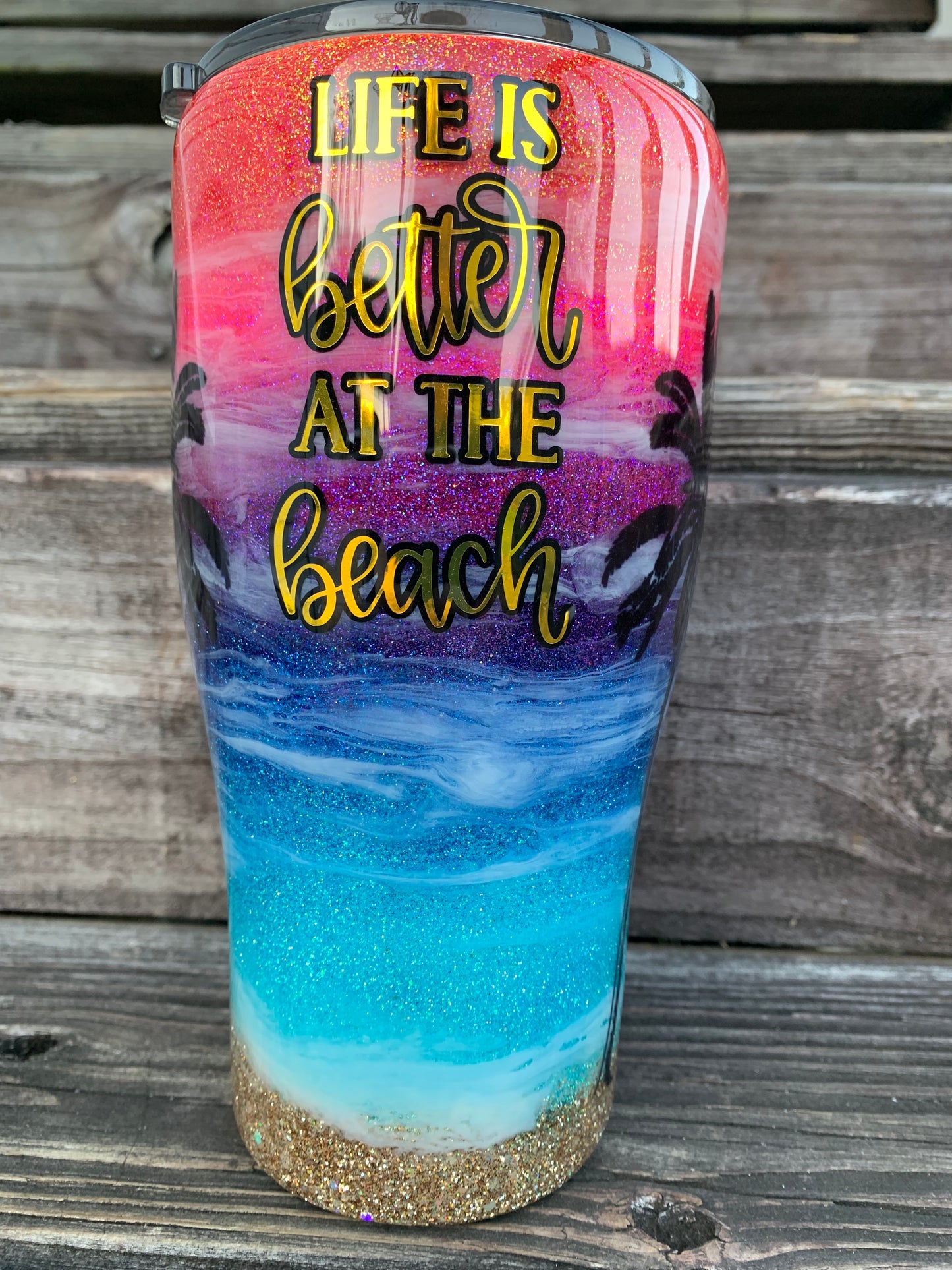 Glittered Sunset Tumbler