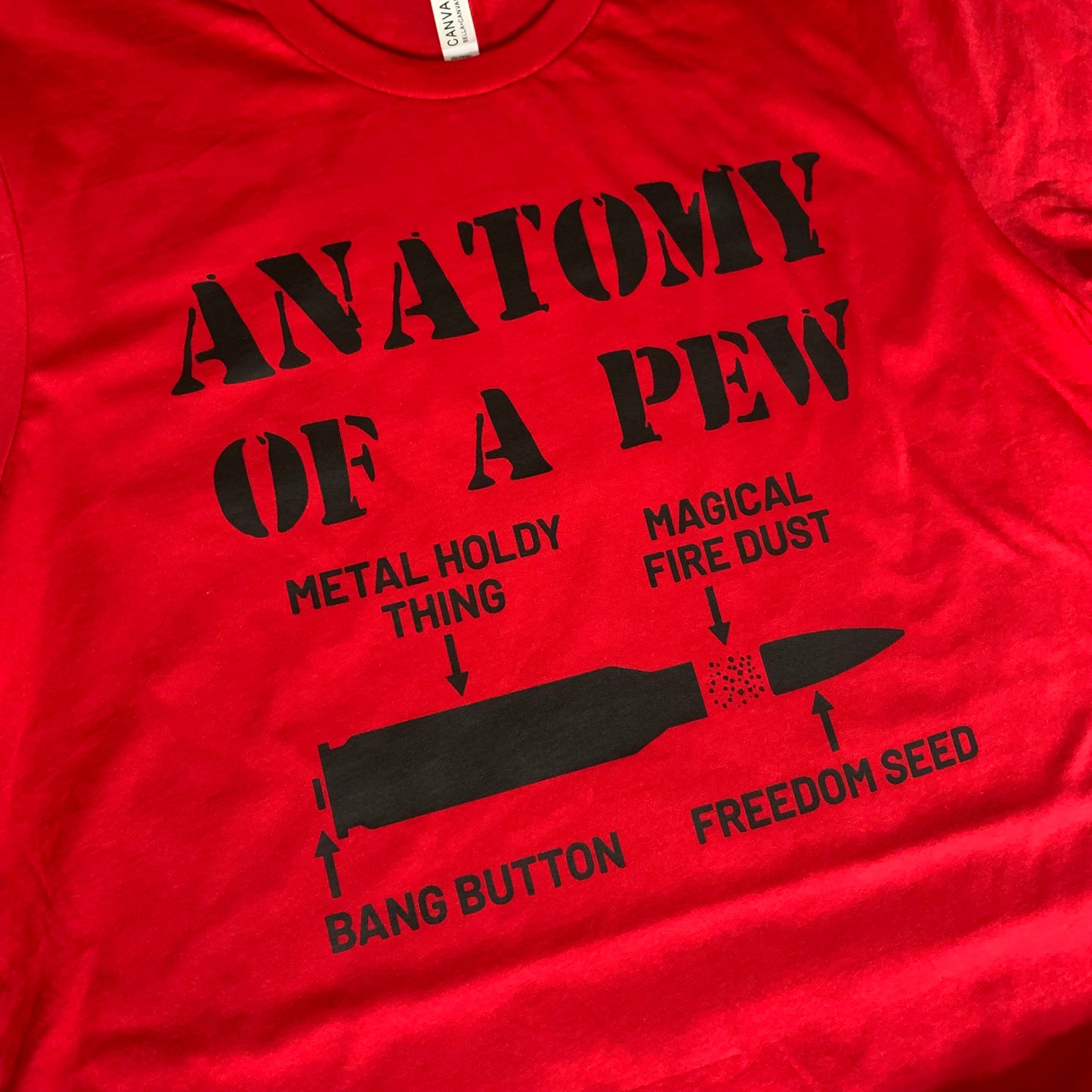 Anatomy of a pew t-shirt