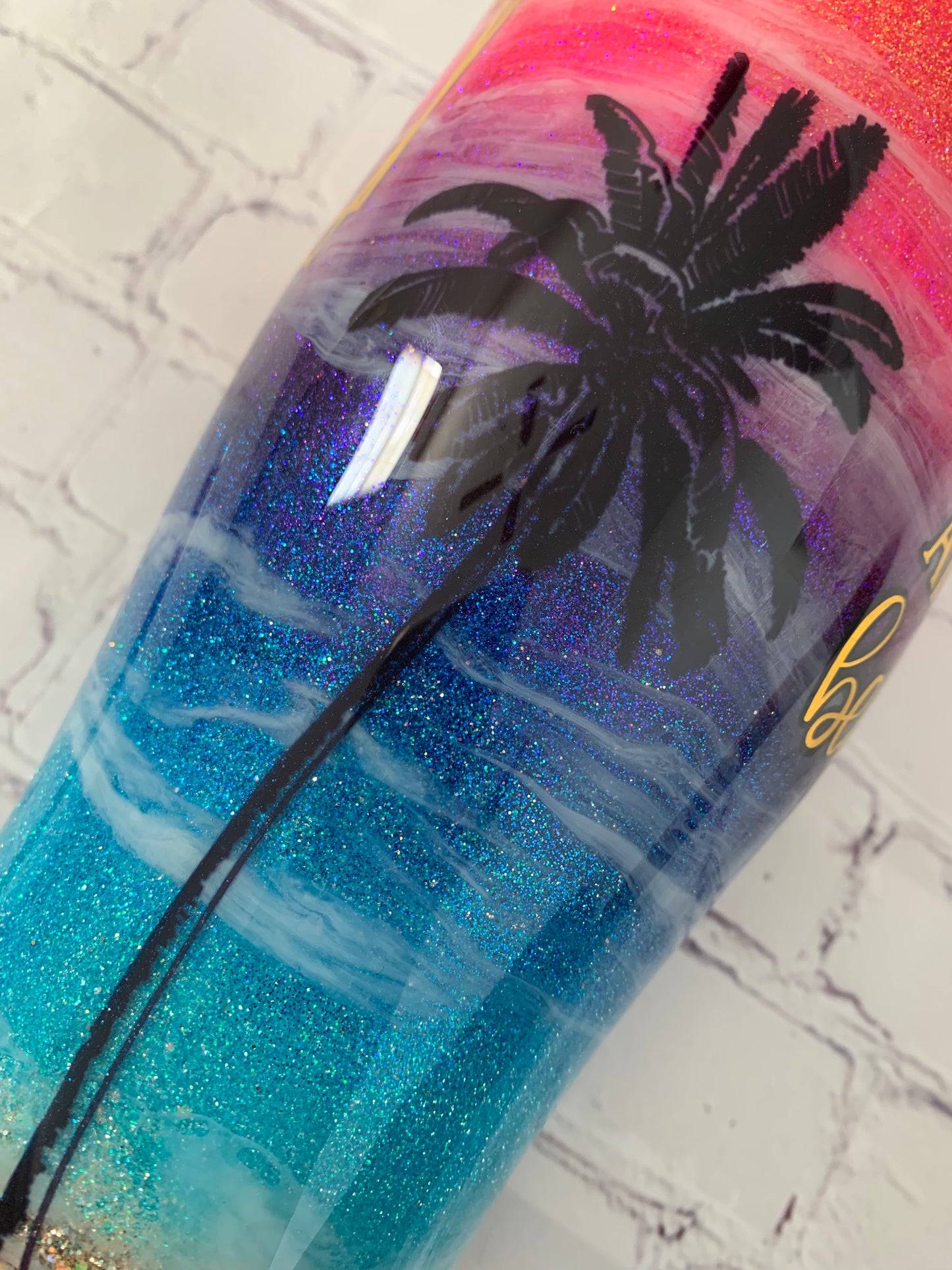 Glittered Sunset Tumbler