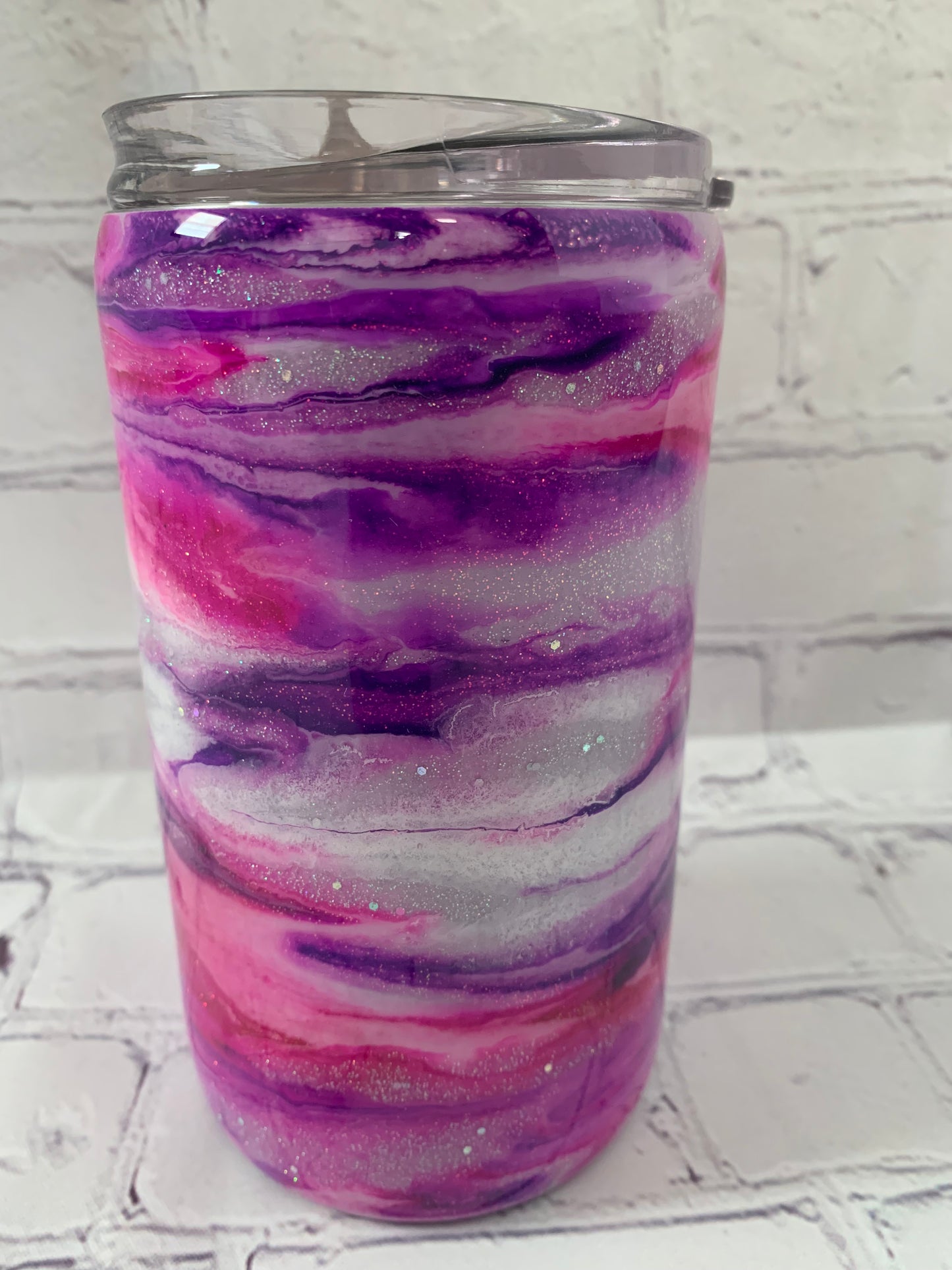 Alcohol Swirl Tumbler with glitter swirls 14 oz