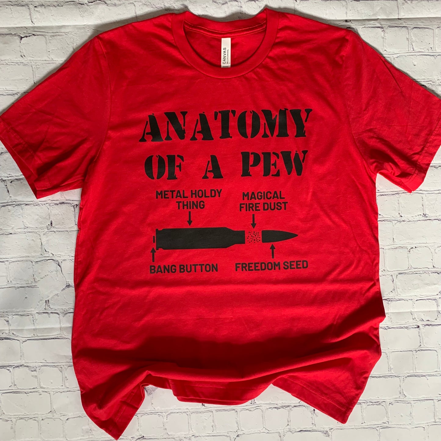 Anatomy of a pew t-shirt