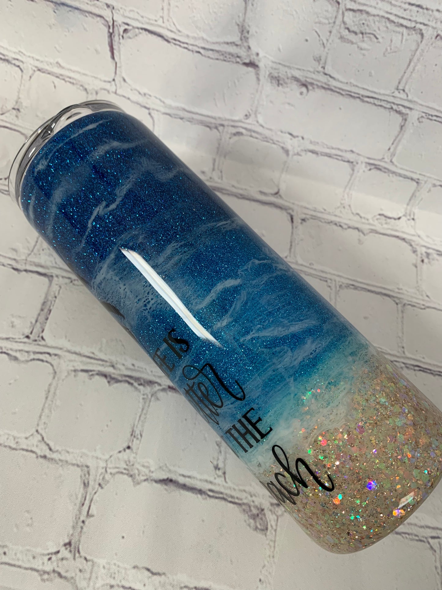 Glittered Beach Tumbler 20 oz