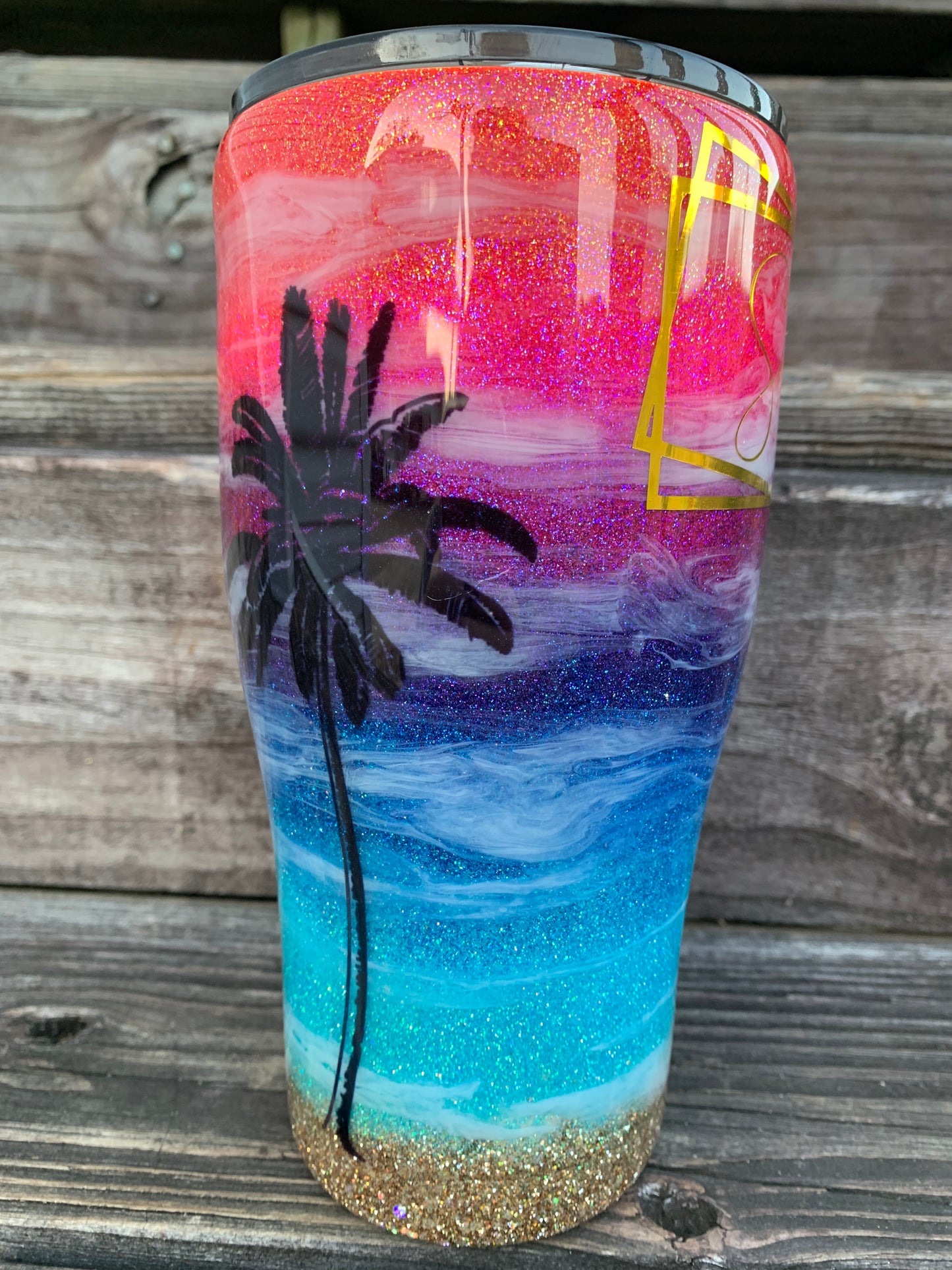 Glittered Sunset Tumbler