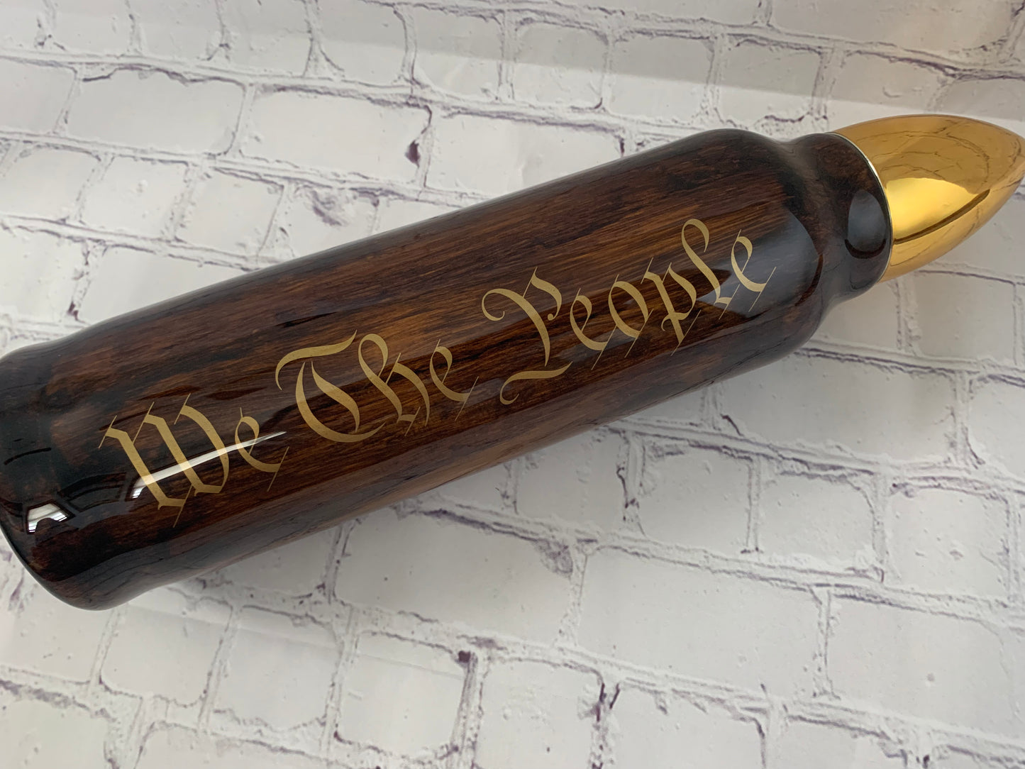 We the people and flag on 32 oz bullet tumbler - thermos