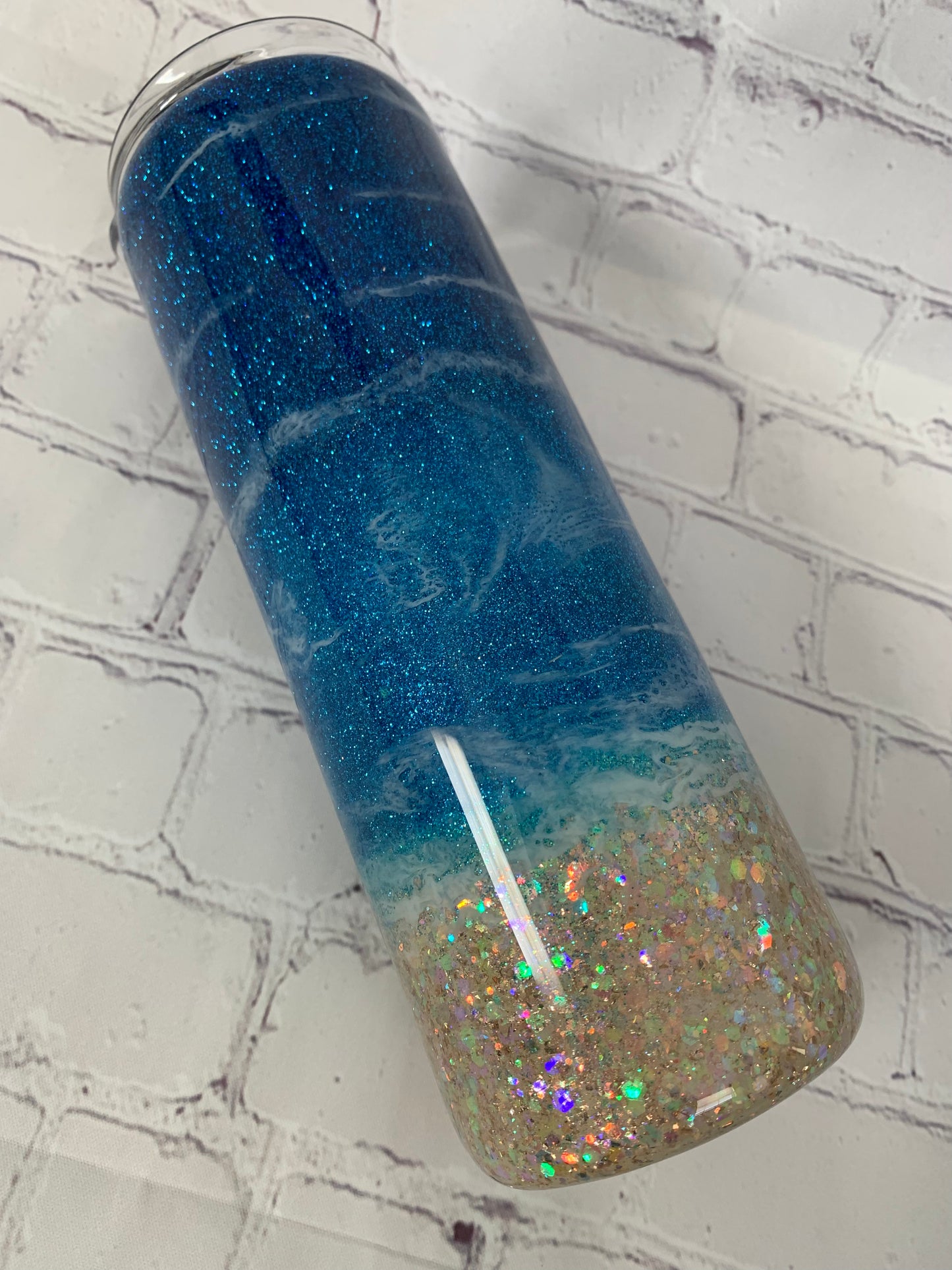 Glittered Beach Tumbler 20 oz