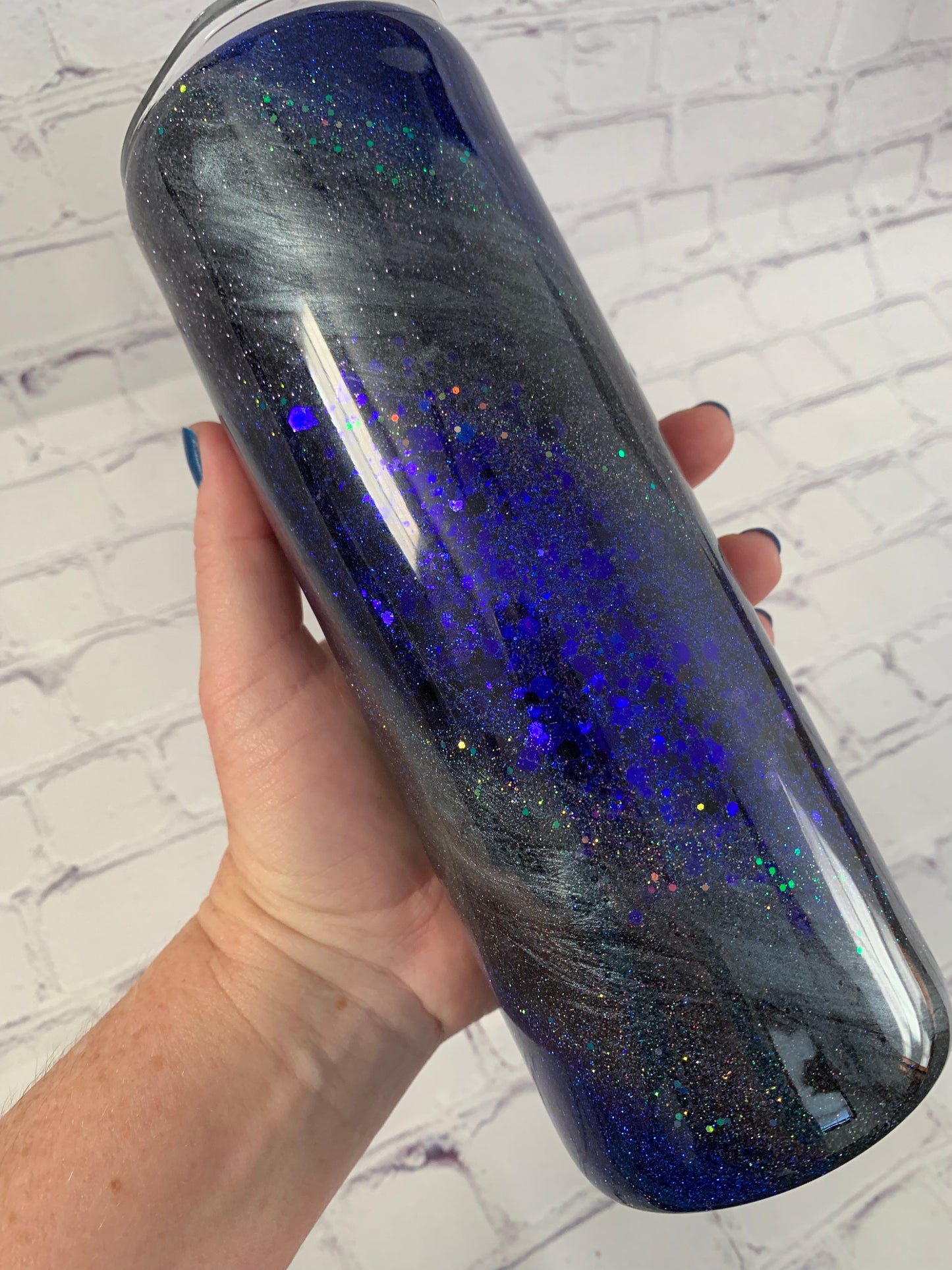 Dark Glitter Swirl Tumbler 20 oz