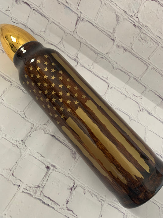 We the people and flag on 32 oz bullet tumbler - thermos