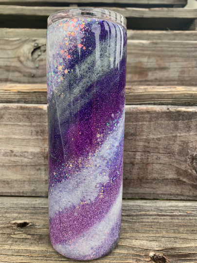 Glittered swirl tumbler 20 oz